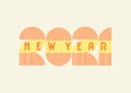 happy new year 2021 cover with modern geometric abstract background in retro style. happy new year greeting card banner design for Royalty Free Stock Photo