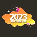 2023 Happy new year creative design background, greeting card and banner with text. Vector 2023 new year numbers Royalty Free Stock Photo