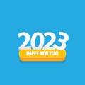 2023 Happy new year creative design background or greeting card with text. Vector 2023 new year numbers isolated on blue Royalty Free Stock Photo