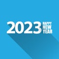 2023 Happy new year creative design background or greeting card with text. Vector 2023 new year numbers isolated on blue Royalty Free Stock Photo