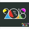 2018 Happy new year creative design background. Happy new year