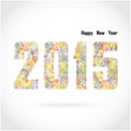 Happy new year 2015 creative greeting card design on background Royalty Free Stock Photo