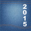 Happy new year 2015 creative greeting card design denim Royalty Free Stock Photo