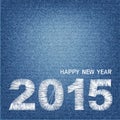 Happy new year 2015 creative greeting card design denim Royalty Free Stock Photo