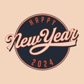 Happy New Year 2024 creative letter retro style