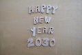 Happy New Year 2030, creative message composed with wooden letters