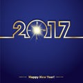 2017 Happy New Year with creative midnight clock Royalty Free Stock Photo
