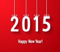 Happy new year 2015 creative paper greeting card. Royalty Free Stock Photo