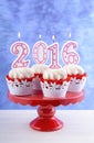 Happy New Year 2016 Cupcakes Royalty Free Stock Photo