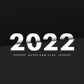 Happy new year 2022 cutout font black background