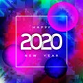 Happy New Year 2020 Cyberspace Background Royalty Free Stock Photo