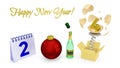 Happy New Year 2014 - 3D Greeting Design