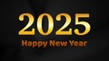 2025 Happy New Year on dark silk background Royalty Free Stock Photo