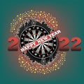 Happy New Year 2022 and dartboard