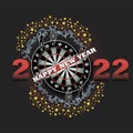 Happy New Year 2022 and dartboard