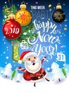2019 Happy New Year decoration of a poster card and a merry Christmas holiday background Royalty Free Stock Photo