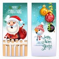 2019 Happy New Year decoration of a poster card and a merry Christmas holiday background with garlands, tree branches, snowflakes Royalty Free Stock Photo