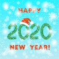 Happy new year 2020 decorative background, number on a festive background