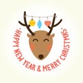 Happy new year deer head