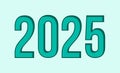 Happy New Year 2025 Design Element Green Cyan Realistic
