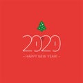 Happy New Year 2020 design logo