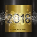 Happy new year 2018 design on metal background vector illustration Royalty Free Stock Photo