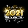 Happy new year 2021 design template. Design for calendar, greeting cards or print. Seasonal holidays flayers, greetings and invita Royalty Free Stock Photo