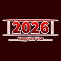 2026 Happy New Year design vector illustration. Unique 2026 logo design template. In modern gradient color Royalty Free Stock Photo