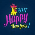 Happy new year 2017 design. Royalty Free Stock Photo