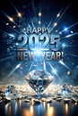 2025 Happy New Year Diamond Shatter Background Royalty Free Stock Photo