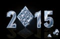 Happy 2015 New year diamonds poker