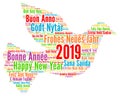 Happy New Year 2019 in different languages Royalty Free Stock Photo