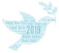 Happy New Year 2019 in different languages Royalty Free Stock Photo