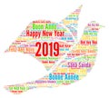 Happy New Year 2019 in different languages Royalty Free Stock Photo