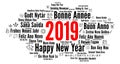 Happy New Year 2019 in different languages Royalty Free Stock Photo