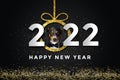 Happy new year 2022 with a dog