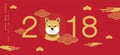 Happy new year, Dog 2018, Chinese new year greetings, Year of th Royalty Free Stock Photo