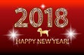 Happy new year 2018 dog chinese symbol Royalty Free Stock Photo