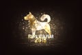 Happy new year 2018 - year of dog Royalty Free Stock Photo
