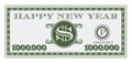 Happy New Year Dollar Bill Vector Design Royalty Free Stock Photo