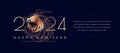 Happy New Year of the dragon 2024 - luxury golden design with New Year wishes