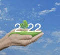 Happy new year 2022 ecological cover concept Royalty Free Stock Photo