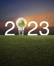 Happy new year 2023 ecological cover concept Royalty Free Stock Photo