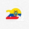 Happy New Year 2022 for Ecuador on snowflake background