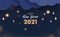 Happy new 2021 year - Elegant abstract background, banner. Vector concept design Royalty Free Stock Photo