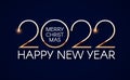 Happy new 2022 year Elegant gold text with light. Minimalistic text template Royalty Free Stock Photo
