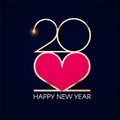 Happy new 2022 year Elegant gold text with light. Minimalistic text template Royalty Free Stock Photo