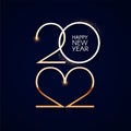 Happy new 2022 year Elegant gold text with light. Minimalistic text template Royalty Free Stock Photo