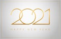 2021 Happy New Year elegant greeting card vector background