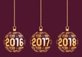 Happy New Year 2016, 2017, 2018 Elements Royalty Free Stock Photo